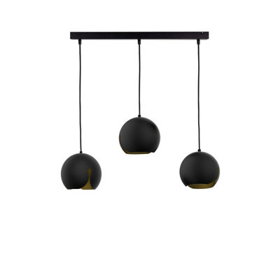 Luminosa Lighting Luminosa Malaga Bar Pendant Ceiling Light Black60Cm3X E27 from B&Q