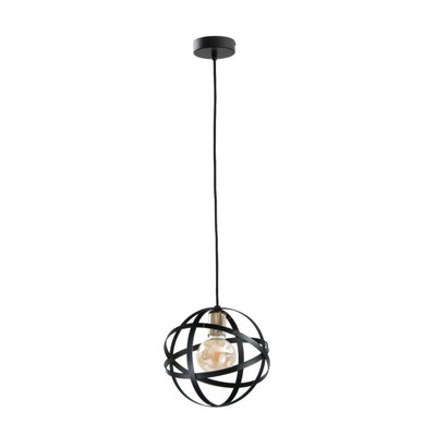 Luminosa Lighting Luminosa Pola Spherical Pendant Ceiling Light BlackGold30Cm1X E27 from B&Q