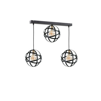 Luminosa Lighting Luminosa Pola Bar Pendant Ceiling Light BlackGold65Cm3X E27 from B&Q