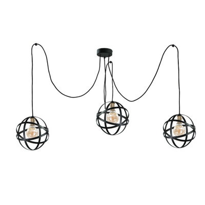 Luminosa Lighting Luminosa Pola Cluster Pendant Ceiling Light BlackGold3X E27 from B&Q
