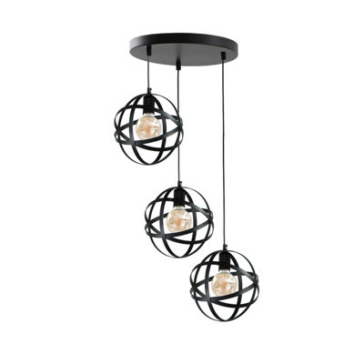Luminosa Lighting Luminosa Pola Cluster Pendant Ceiling Light Black35Cm3X E27 from B&Q