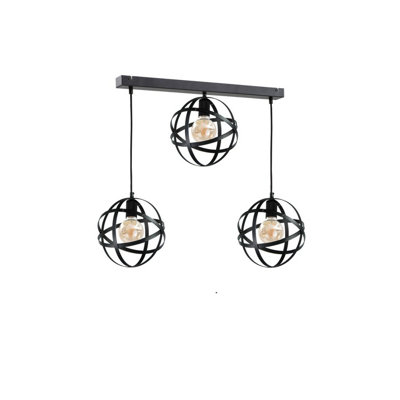 Luminosa Lighting Luminosa Pola Bar Pendant Ceiling Light Black65Cm3X E27 from B&Q