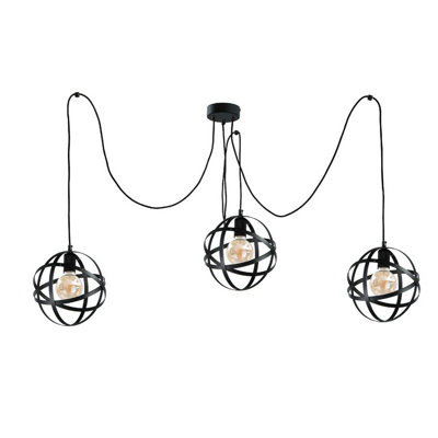 Luminosa Lighting Luminosa Pola Cluster Pendant Ceiling Light Black3X E27 from B&Q