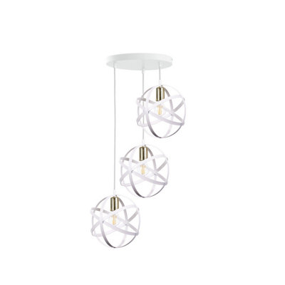 Luminosa Lighting Luminosa Pola Cluster Pendant Ceiling Light WhiteGold35Cm3X E27 from B&Q