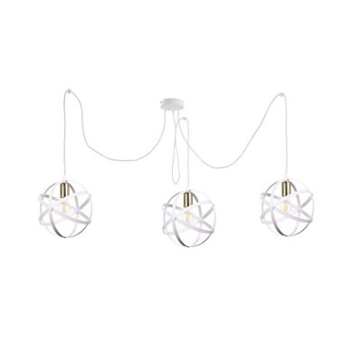 Luminosa Lighting Luminosa Pola Cluster Pendant Ceiling Light WhiteGold3X E27 from B&Q