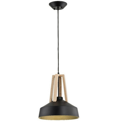Luminosa Lighting Luminosa Trix Dome Pendant Ceiling Light Black34Cm1X E27 from B&Q