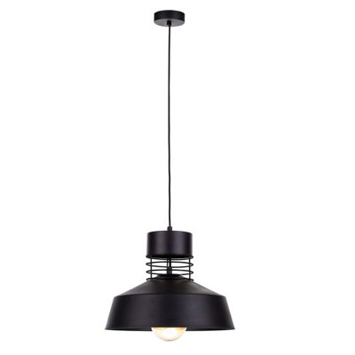 Luminosa Lighting Luminosa Titanium Dome Pendant Ceiling Light Black34Cm1X E27 from B&Q