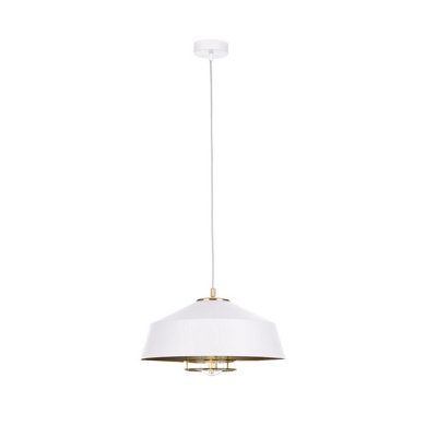 Luminosa Lighting Luminosa Electra Dome Pendant Ceiling Light GoldWhite34Cm1X E27 from B&Q