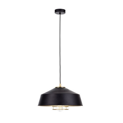 Luminosa Lighting Luminosa Electra Dome Pendant Ceiling Light GoldBlack34Cm1X E27 from B&Q