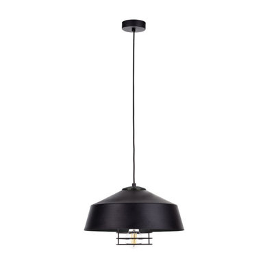 Luminosa Lighting Luminosa Electra Dome Pendant Ceiling Light Black34Cm1X E27 from B&Q