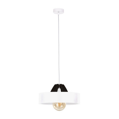 Luminosa Lighting Luminosa Bossi Dome Pendant Ceiling Light White30Cm1X E27 from B&Q