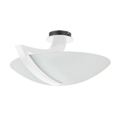 Luminosa Lighting Luminosa Vinci Bowl Semi Flush Ceiling Light White54Cm3X E14 from B&Q