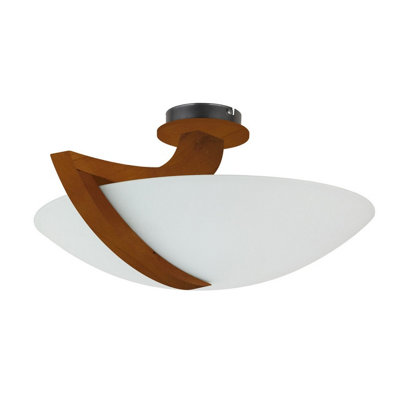 Luminosa Lighting Luminosa Vinci Bowl Semi Flush Ceiling Light Brown54Cm3X E14 from B&Q