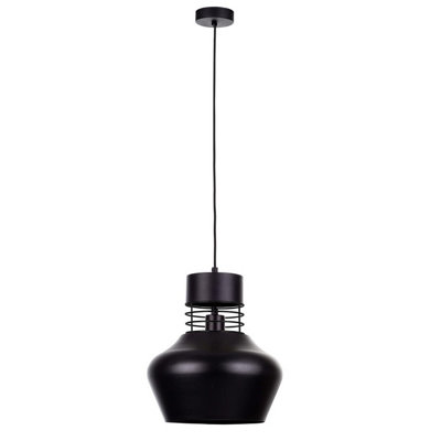 Luminosa Lighting Luminosa Moyo Dome Pendant Ceiling Light Black29Cm1X E27 from B&Q