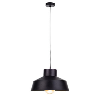 Luminosa Lighting Luminosa Moon Dome Pendant Ceiling Light Black34Cm1X E27 from B&Q