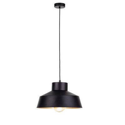 Luminosa Lighting Luminosa Moon Dome Pendant Ceiling Light BlackGold34Cm1X E27 from B&Q