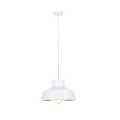 Luminosa Lighting Luminosa Moon Dome Pendant Ceiling Light WhiteGold34Cm1X E27 from B&Q