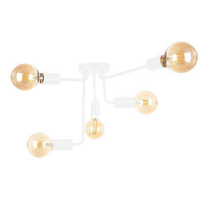 Luminosa Lighting Luminosa Nixon Multi Arm Semi Flush Ceiling Light White50Cm5X E27 from B&Q