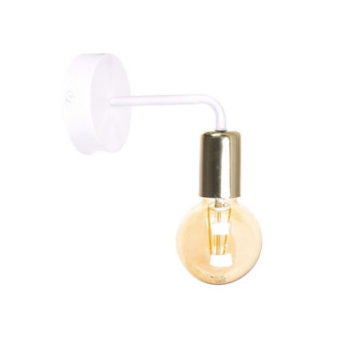 Luminosa Lighting Luminosa Nixon Wall Lamp WhiteGold16Cm1X E27 from B&Q