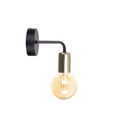 Luminosa Lighting Luminosa Nixon Wall Lamp BlackGold16Cm1X E27 from B&Q