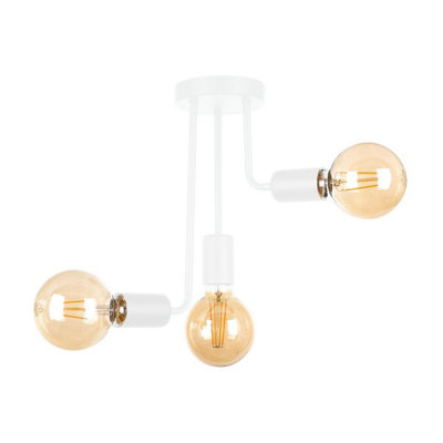 Luminosa Lighting Luminosa Megan Multi Arm Semi Flush Ceiling Light White25Cm3X E27 from B&Q