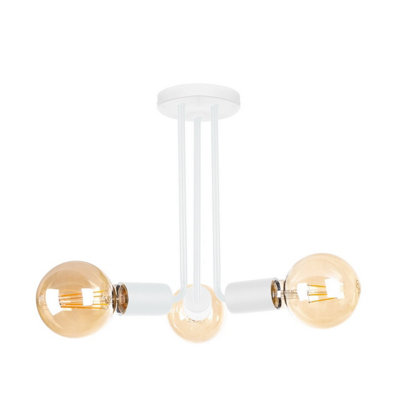 Luminosa Lighting Luminosa Venna Multi Arm Semi Flush Ceiling Light White25Cm3X E27 from B&Q