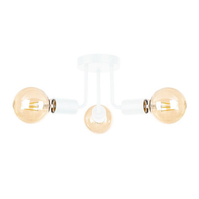 Luminosa Lighting Luminosa Luna Multi Arm Semi Flush Ceiling Light White25Cm3X E27 from B&Q