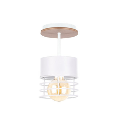 Luminosa Lighting Luminosa Casa Cylindrical Ceiling Light WhiteWood12Cm1X E27 from B&Q