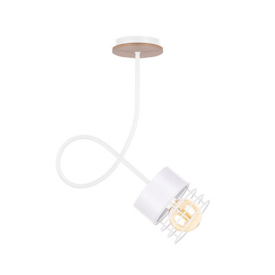 Luminosa Lighting Luminosa Casa Slim Pendant Ceiling Light WhiteWood25Cm1X E27 from B&Q