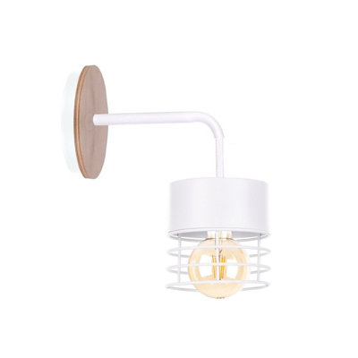 Luminosa Lighting Luminosa Casa Wall Lamp WhiteWood12Cm1X E27 from B&Q