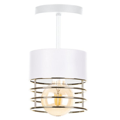 Luminosa Lighting Luminosa Royal Cylindrical Ceiling Light WhiteGold12Cm1X E27 from B&Q