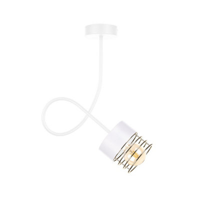 Luminosa Lighting Luminosa Royal Slim Pendant Ceiling Light WhiteGold25Cm1X E27 from B&Q