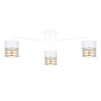 Luminosa Lighting Luminosa Royal Multi Arm Semi Flush Ceiling Light WhiteGold70Cm3X E27 from B&Q