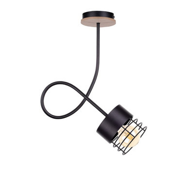 Luminosa Lighting Luminosa Casa Slim Pendant Ceiling Light BlackWood25Cm1X E27 from B&Q