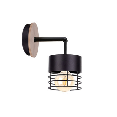Luminosa Lighting Luminosa Casa Wall Lamp BlackWood12Cm1X E27 from B&Q