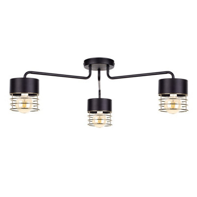Luminosa Lighting Luminosa Royal Multi Arm Semi Flush Ceiling Light Gold12Cm3X E27 from B&Q