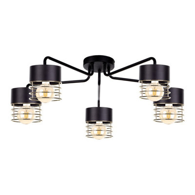 Luminosa Lighting Luminosa Royal Multi Arm Semi Flush Ceiling Light Gold70Cm5X E27 from B&Q