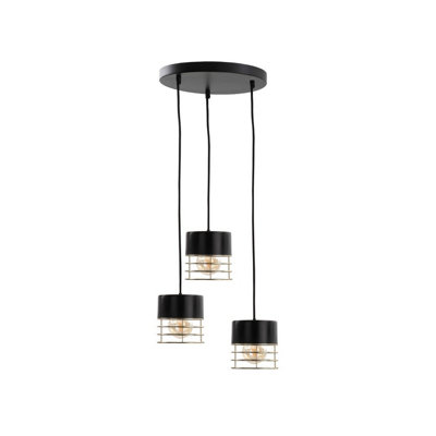 Luminosa Lighting Luminosa Royal Cluster Pendant Ceiling Light Black32Cm3X E27 from B&Q