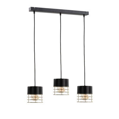 Luminosa Lighting Luminosa Royal Bar Pendant Ceiling Light Black60Cm3X E27 from B&Q