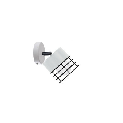 Luminosa Lighting Luminosa Ohio Wall Lamp WhiteBlack12Cm1X E27 from B&Q