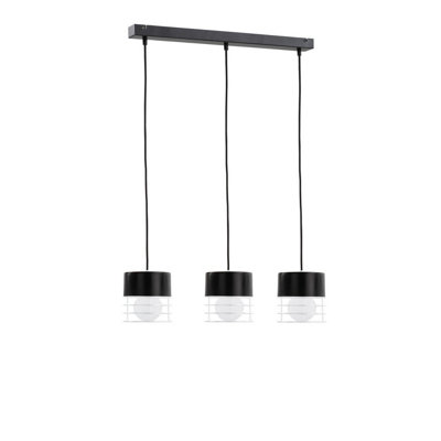 Luminosa Lighting Luminosa Mao Bar Pendant Ceiling Light Black60Cm3X E27 from B&Q