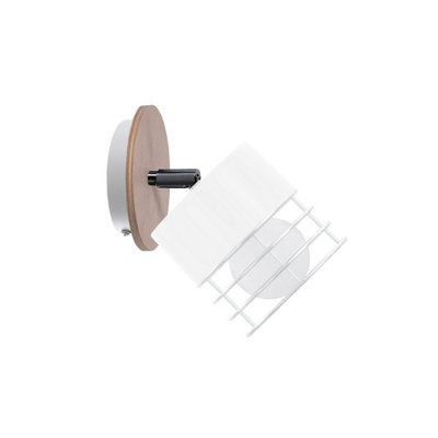 Luminosa Lighting Luminosa Casa Adjustable Wall Lamp WhiteWood12Cm1X E27 from B&Q
