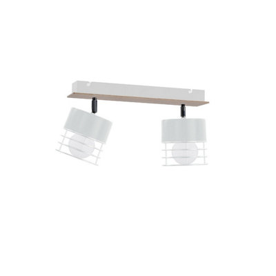 Luminosa Lighting Luminosa Casa Twin Ceiling Spotlight WhiteWood50Cm2X E27 from B&Q