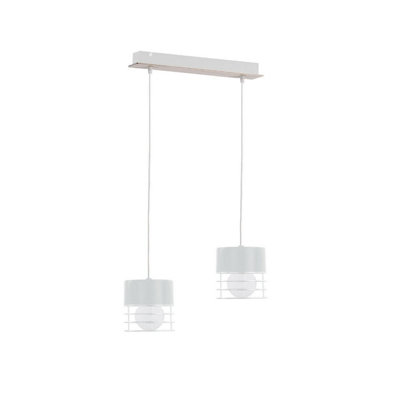 Luminosa Lighting Luminosa Casa Bar Pendant Ceiling Light WhiteWood50Cm2X E27 from B&Q