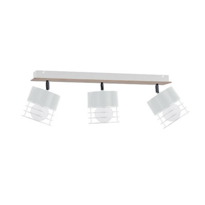 Luminosa Lighting Luminosa Casa Ceiling Spotlight Bar WhiteWood60Cm3X E27 from B&Q