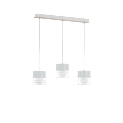 Luminosa Lighting Luminosa Casa Bar Pendant Ceiling Light WhiteWood60Cm3X E27 from B&Q