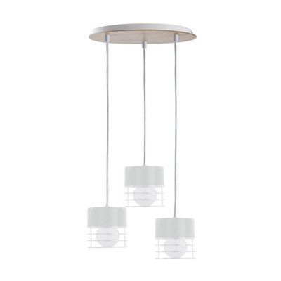 Luminosa Lighting Luminosa Casa Cluster Pendant Ceiling Light WhiteWood32Cm3X E27 from B&Q