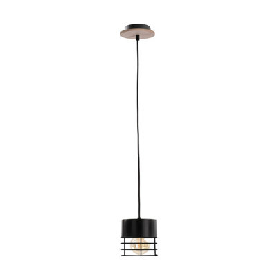 Luminosa Lighting Luminosa Casa Slim Pendant Ceiling Light BlackWood12Cm1X E27 from B&Q