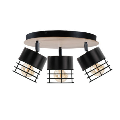 Luminosa Lighting Luminosa Casa Ceiling Spotlight Clusters BlackWood32Cm3X E27 from B&Q