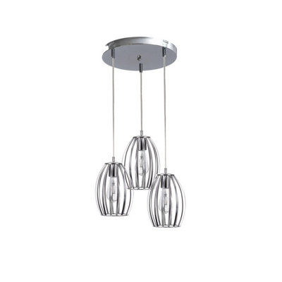 Luminosa Lighting Luminosa Saya Cluster Pendant Ceiling Light Grey32Cm3X E27 from B&Q